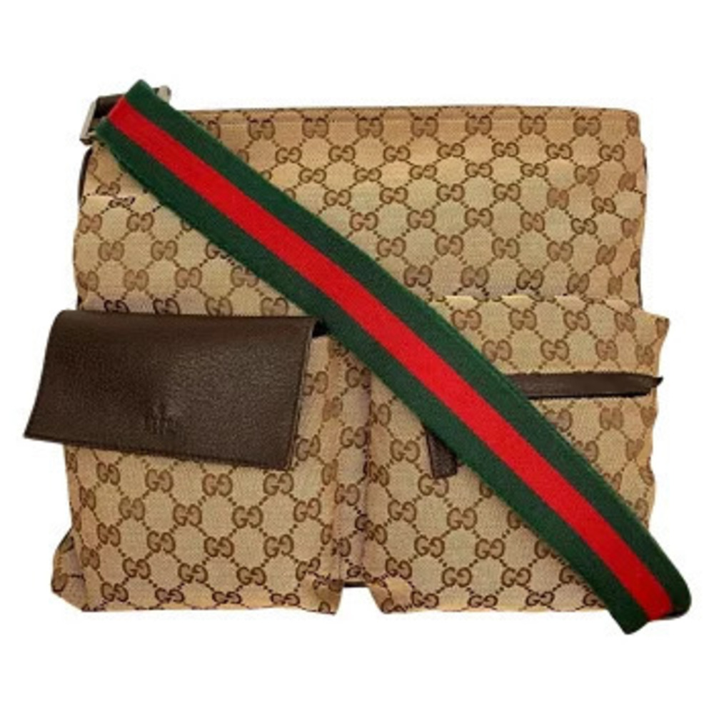 Gucci GG Canvas Sherry Crossbody Bag Brown
